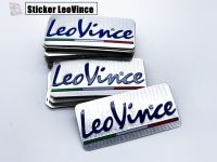 สติ๊กเกอร์ติดท่อ Leovince เพลทอลูมิเนียม ทนร้อน ขนาด 3.5 x 7.5 cm