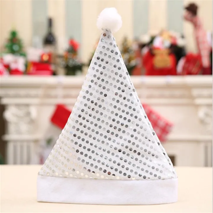 christmas-decoration-supplies-sequin-santa-hat-for-dress-up-santa-hat-decorations-sequin-santa-hat-gold-snowflake-party-hat