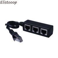 Laki-laki Ke Perempuan RJ45 LAN Kabel Jaringan Ethernet Konektor Splitter Adaptor Lan 1 untuk 3 Soket Kabel LAN Extender untuk laptop PC