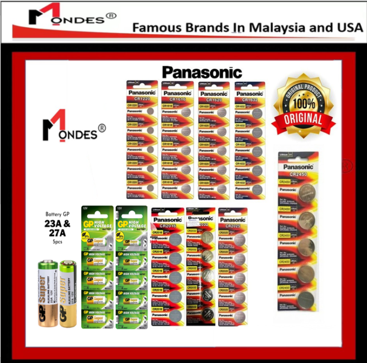 Original Panasonic MALAYSIA Lithium Battery Batteries 3V CR1220 1616 1620 1632 2016 2025 2032