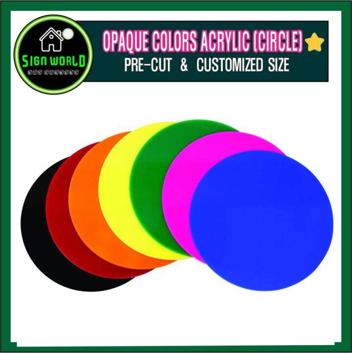 Circle Round Colorful Opaque Acrylic Sheet / Pre Cut & Customized