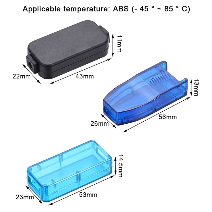 เคสโปรเจคชาร์จเจอร์กันน้ำ-usb-กล่อง-abs-ทางแยกพลาสติกสำหรับตัวเชื่อมอะแดปเตอร์43-22-11มม-56-26-13มม