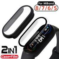 2in1 Screen Protector Film For Xiaomi Mi Band 8 7 6 5 4 Smart Wristband Full Coverage PC Cover Shockproof Frame For Miband8 Case