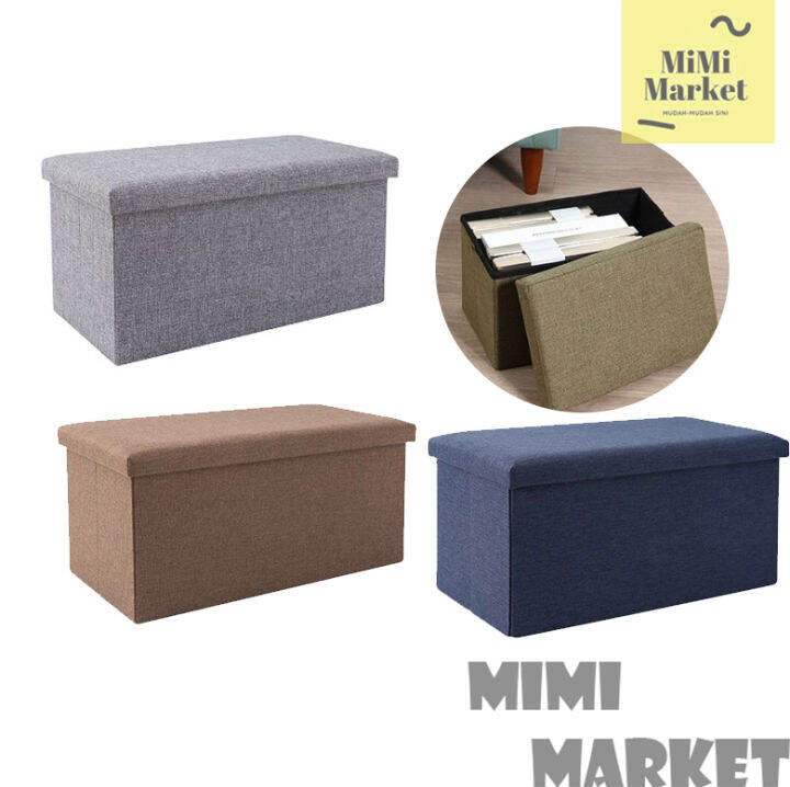 Home Bedroom Toys Book Organizer 25L Cotton Linen Collapsible Chair