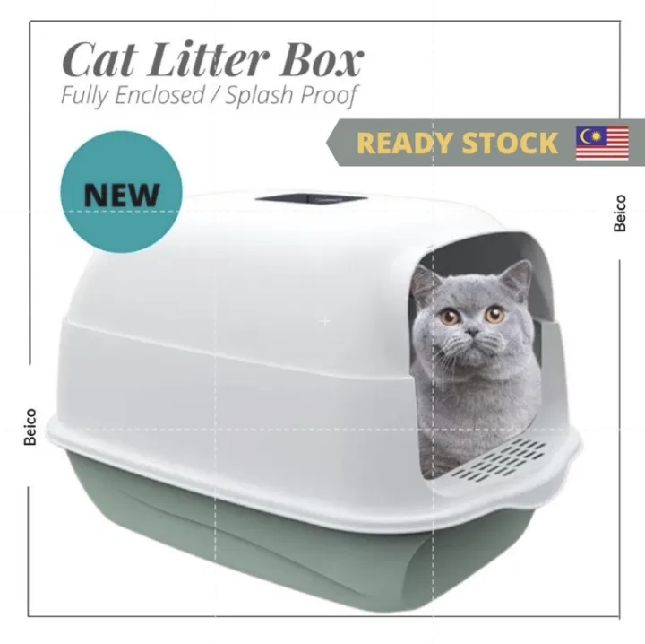Cat Litter Box No Mess Covered Lid Litter Box Lazada