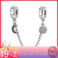 ✢❣ Silicone Stopper Bead Sun Moon Star Safety Chain Charms fit MULA Bracelet Necklace Women DIY Silver Color Jewelry Making Gift