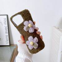 {Haojia เคสโทรศัพท์} เคสโทรศัพท์กำมะหยี่รูปดอกไม้เล็กๆที่เป็นลอนเคสโทรศัพท์เหมาะสำหรับ IPhone15 14 Plus 13 Mini 12 Pro 11 Xs Max XR 7 8 SE 6S 5 4S