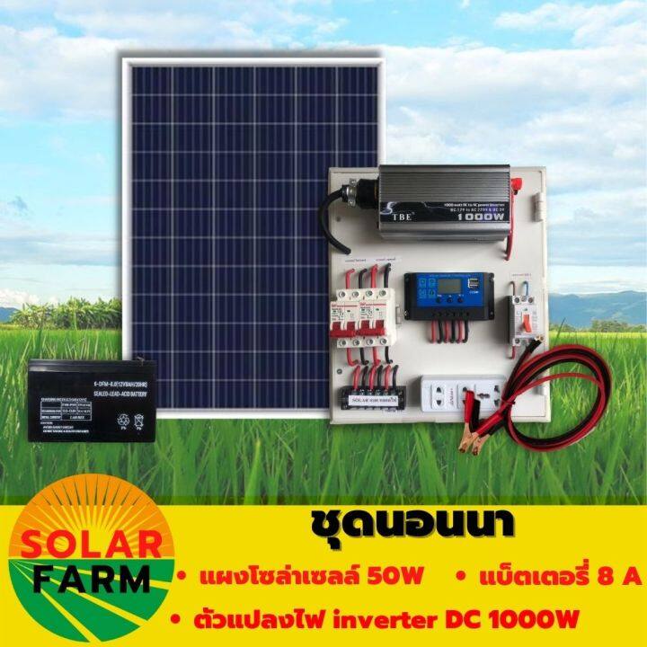 ชุดนอนนา-tbe-inverter-1000w-พร้อมแผงโซล่า-50w-แบต-8a-แผงจ่ายไฟ-แผงจ่ายไฟ-พร้อมใช้งาน-สินค้ามีคุณภาพรับประกัน-solar-farm