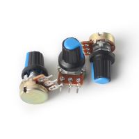 ♛❦▲ 5Set WH148 Potentiometer with Blue AG2 Knob Cap 1K 2K 5K 10K 20K 50K 100K 250K 1M 15mm 3pin Linear Potentiometers Kit