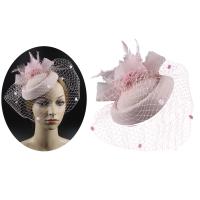 Aituan Fascinator หมวกสไตล์วินเทจหมวกดาร์บี้เจ้าสาวแต่งงานกับม่านกิ๊ฟติดผม