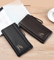 ZZOOI New Men Cow Leather Wallet Multi Functional Zipper Bank Card Holder Long Style Wallet Phones Bag Coin Purse Clutch Bag Man