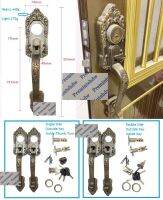 สังกะสีโบราณกรอบบรอนซ์อะลูมิเนียมแก้วไม้35-45มม. ชุดล็อกประตูพร้อมคันเกียร์โค้งแบบอเมริกันคลาสสิกในชนบท