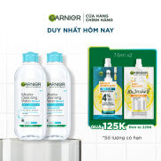 Bộ 2 Nước tẩy trang Garnier Cho Da Dầu Mụn Salicylic BHA Micellar 400ml x2