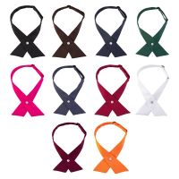 【cw】 Criss Bow Tie School Uniform Color Adjustable Bowtie Pre Tied Necktie