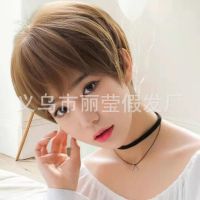 Wig female hair cute handsome short hair false hair black brown light brown personality all male hair head