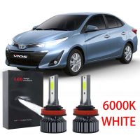 ชุดแปลงไฟหน้า LED 6000K สีขาว สําหรับ Toyota Vios E Spec J Spec (NCP150) ปี 2013-2019 2 ชิ้น รับประกัน 10 เดือน