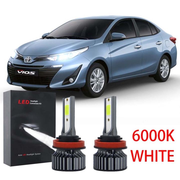 new-ชุดแปลงไฟหน้า-led-6000k-สีขาว-สําหรับ-toyota-vios-e-spec-j-spec-ncp150-ปี-2013-2019-2-ชิ้น