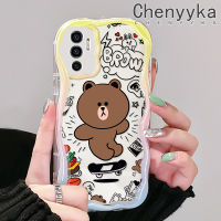 เคส Chenyyka สำหรับ VIVO V23E 4G V23E 5G V23 Pro V23i 5G S12 5G เคส Y75การ์ตูนหมีสีน้ำตาลน่ารักสีสันสดใสเคสเคสโทรศัพท์โปร่งใสกันกระแทกเรียบง่ายปลอกป้องกันซิลิโคนใส