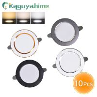 Kaguyahime 10pcs Downlight Natural White/Warm/Cold 3W 5W Spot LED Downlight AC 220V Silver White Round Recessed Spot Lighting Night Lights