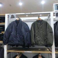 Uniqlo autumn and winter pilot jacket mens military-style quilted jacket MA-1 coat cotton clothing 449629