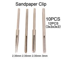 10/12PCS 2.35/3mm Shank 50mm Sandpaper Clamp Split Mandrels Long Abrasive Holder Clip Rod Carved Point For Dremel Rotary Grinder