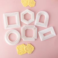 ELEGANT Geometric Shapes Cookie Cutter Round Square Arch Fondant Cookie Cutting Tool Biscuit Cutter Mold Baking Cake Decorating Supplies