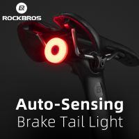 ۩ ROCKBROS Bike Tail Light Rechargeable Waterproof Mountain Bike LED Rear Light Auto-sensing Smart Brake Back Light Cycling Accessories