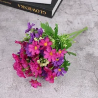 HONG[Ready Stock] 1 Bouquet 7 Branch 28 Head Daisy Artificial Flower Wedding Holding Flowers Decor