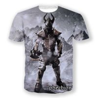 Phechion ใหม่แฟชั่นผู้ชาย/ผู้หญิง Elder Scrolls Skyrim 3D พิมพ์เสื้อยืดแขนสั้นลำลอง Hip Hop ฤดูร้อน T เสื้อ Tops S47