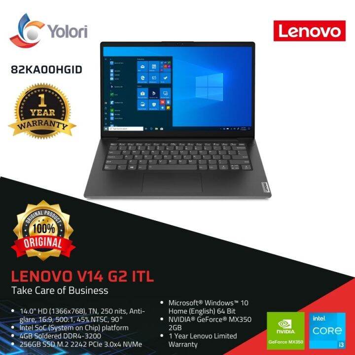 Lenovo V14 G2 Itl I3 1115g4 4gb 256gb Nvidia Mx350 2gb Windows 10 Hgid Lazada Indonesia