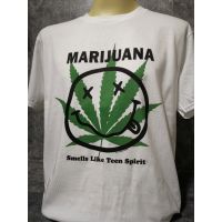 เสื้อวงนำเข้า Nirvana Logo Parody Marijuana Smells Like Teen Spirit Grunge Punk Rock 420 Cannabis Style Vintage พื้น เกรด ราคาส่ง รับประกัน