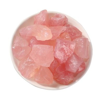 100g Natural Rough Crystal Pink Rose Quartz Minerals Specimen Healing Crystal Natural Crystal Stone and Fish Tank Decor