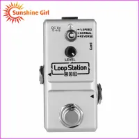 Loop Station มินิกีตาร์ Looper Effect Pedal 10นาทีเวลาในการบันทึก3โหมดการทำงาน True Bypass เปลือกโลหะเต็มรูปแบบพร้อมการ์ดหน่วยความจำ1GB