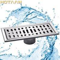 【hot】！ .  large-traffic stainless steel bathroom shower square floor waste grate sanitary 20cm x10cm drain YT-2102