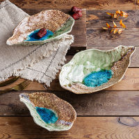 Japanese Restaurant Ho Creative Ceramic Tableware Sushi Sashimi Plate Cold Dish Small Dish Oyster Shell Shape Plates