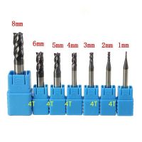 7pcs HRC45 HRC55 3f 2/4 ขลุ่ย 2/4 F 1/2/3/4/5/6 / 8MM CNC เครื่องมือ ทังสเตนคาร์ไบด์ End Mill ชุดเครื่องตัดอลูมิเนียมกัด