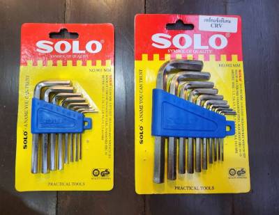 SOLO ชุดประแจหกเหลี่ยม กุญแจหกเหลี่ยม 8ตัว รุ่น 901 หกเหลี่ยม 10ตัว รุ่น 902