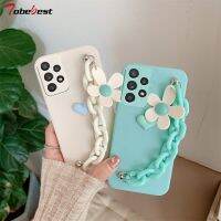 สายคล้องข้อมือรักดอกไม้เคสสำหรับ Galaxy โทรศัพท์ M14 F14 M54ปลอกซิลิโคน5G