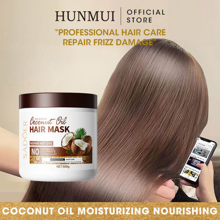 Sadoer Coconut Hair Mask Moisturizing Conditioner Smooth Non Steaming Nourish Scalp Treatment 0196