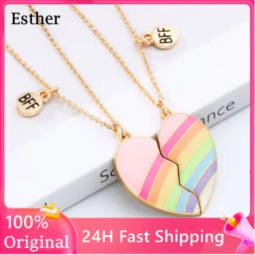 Buy CERSLIMO Best Friend Necklace Rainbow Heart Friendship Necklace,  Matching Bff Necklace for 2 Girls | Magnetic Necklaces Teen Girl Gifts Kids  Jewellery for Women Graduation Birthday Christmas Gifts Online at  desertcartINDIA