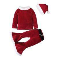 Kids Christmas Santa Claus Outfit Newborn Clothing Sets Winter Fleece Tops+Pants+Hats Baby Clothes Costume Xmas