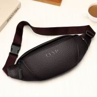✠❡◙ New Genuine Genuine Leather Chest Bag Mens Multifunctional Waist Bag Mens Single Shoulder Messenger Bag Outdoor Sports Mobile Phone Bag