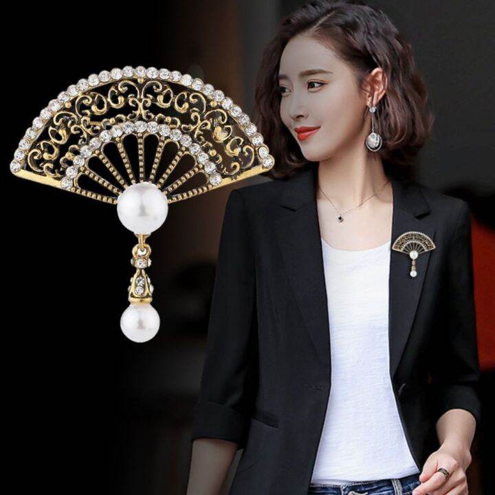 xiegk-สง่างามเรียบหรู-อารมณ์ที่ดี-ของขวัญสำหรับเด็ก-สไตล์โบราณ-โลหะผสมอัลลอยด์-หยดน้ำมันหยด-เข็มกลัดพัดลมเคลือบ-เข็มกลัดสำหรับผู้หญิง-อุปกรณ์เครื่องประดับอัญมณี-เข็มกลัดปกสไตล์จีน