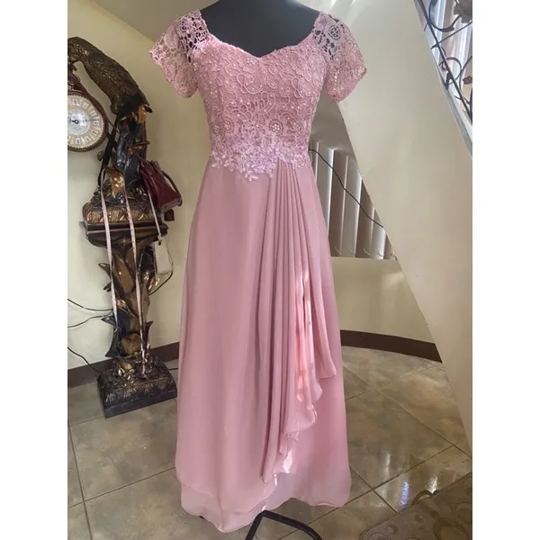 old rose long gown for wedding