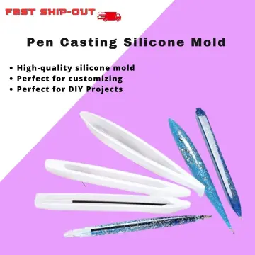 Silicone Pen Molds Resin Mold Pen Style Pen Casting Mold Epoxy Casting Mold  for DIY Pen Candle Crafts Making Projects 