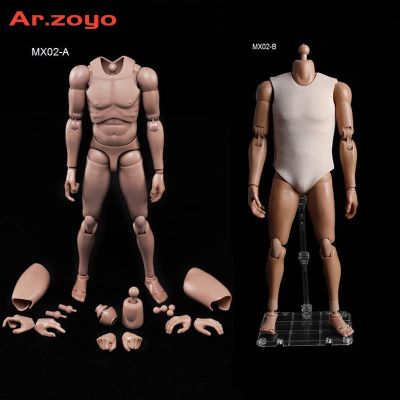 ZZOOI 1/6 Scale MX02-A MX02-B Asian/Europe Skin Male Soldier Body 12inch Super Flexible Joint Body Action Figure Fit 1:6 Head Sculpt