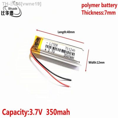 Liter energy battery 3.7V 350MAH 701240 Lithium Polymer LiPo Rechargeable Battery For Mp3 headphone PAD DVD bluetooth camera [ Hot sell ] vwne19