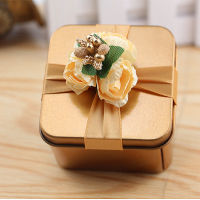 Romantic Candy Box Creative Round Square Iron Gift Box Flower Ribbon for Wedding Favor Birthday Party Supplies Packaging Boxes Storage Boxes