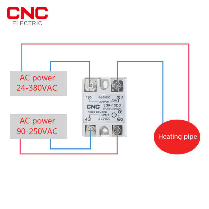 cnc-โซลิดสเตรีเลย์-ssr-25dd-40dd-dc-ควบคุม-dc-สีขาวเชลล์เฟสเดียวที่มีฝาครอบพลาสติกอินพุต3-32โวลต์เอาท์พุท5-60โวลต์