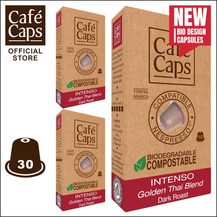 cafecaps-แคปซูลกาแฟ-nespresso-compatible-intenso-3-กล่อง-x-10-แคปซูล-กาแฟคั่วเข้ม-อาราบิก้าแท้-100-ที่คัดสรรจากภาคเหนือของประเทศไทย-แคปซูลกาแฟใช้ได้กับเครื่อง-nespresso-เท่านั้น